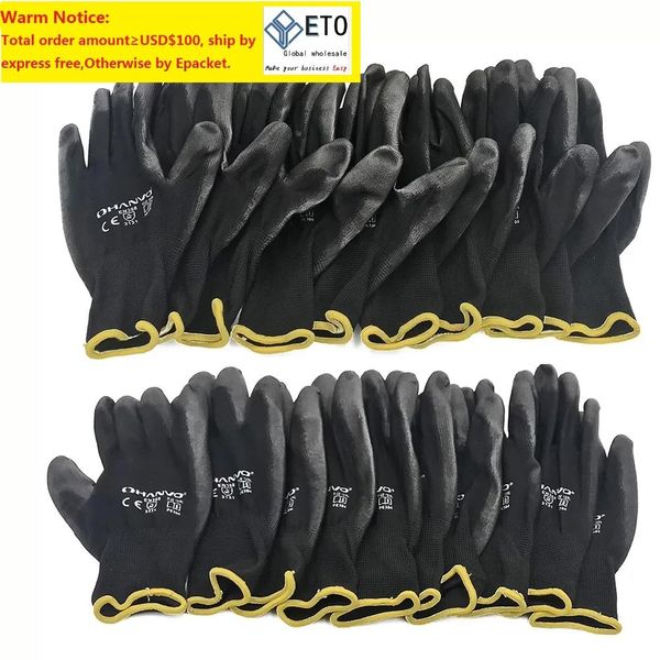 Image of wholesale Work Gloves PU Coated Nitrile Safety Glove for Mechanic Working Nylon Cotton Palm CE EN388 OEM hand protection ZZ