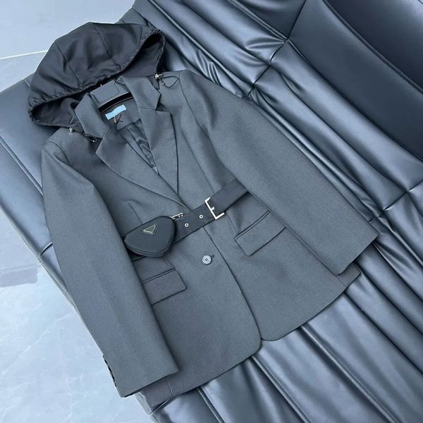 Womens Suits & Blazers Spring Autumn Winter Hooded Jackets Casual Coat With Waist Belt Fashion Slim Jacket Designer Styles Letter Pattern
Womens Suits & Blazers Spring Autumn Winter Hooded Jackets Casual Coat With Waist Belt Fashion Slim Jacket Designer Styles Letter Pattern