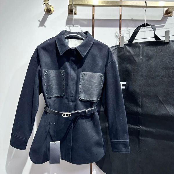 Women' Jackets Medium Long Wool Trench Coats For Women Belt On Waist Slim Ladies Feminina Black White Jacket
Women' Jackets Medium Long Wool Trench Coats For Women Belt On Waist Slim Ladies Feminina Black White Jacket