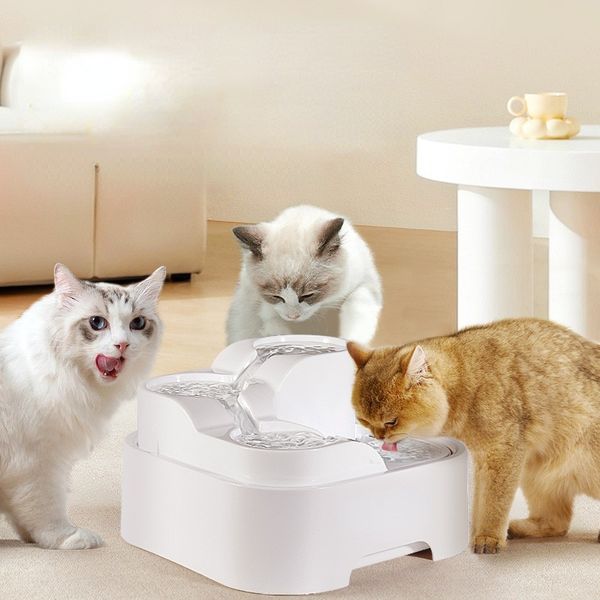 

Cat Water Fountain, 2L Automatic Pet Fountain Dog Water Dispenser with Super Quiet Transparent Window Design- Ideal for Cats, Dogs and Multiple Pets - Dishwasher Safe