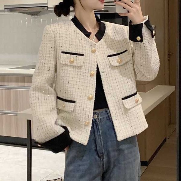 Fashion men' wear French Small Fragrant Coat Women' Spring and Autumn 2023 New Korean Style Temperament Short Versatile Top, Creamy-white
Fashion men' wear French Small Fragrant Coat Women' Spring and Autumn 2023 New Korean Style Temperament Short Versatile Top, Creamy-white