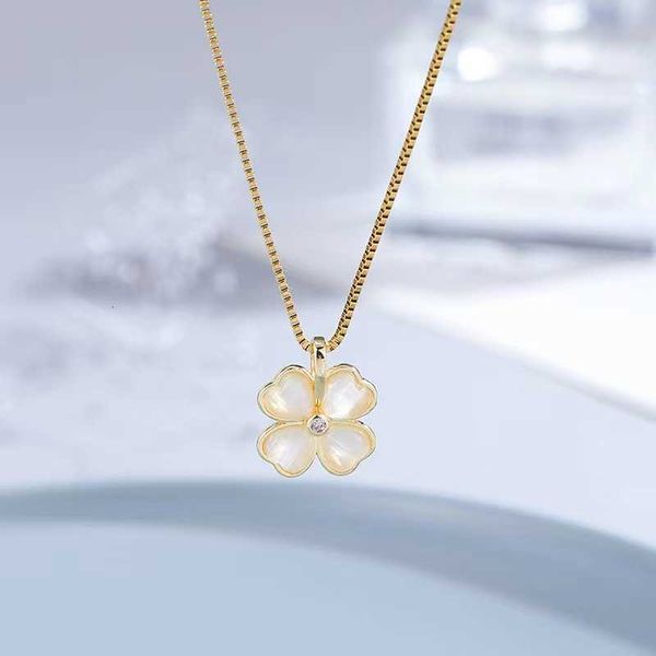 

Designer necklace four-leaf Clover luxury top jewelry New Cat's Eye Stone Fashion Four Kinds of Love K Gold Titanium Steel Necklace Women's Jewelry gift Van Clee, Chain opal heart