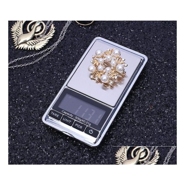 Image of Weighing Scales Wholesale 100G X 0.01G Mini Jewelry Pocket Lcd Digital Scale Electronic Weight Backlight Sn641 Drop Delivery Office Sc Dhvyh