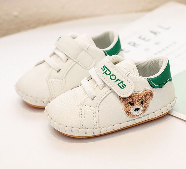 

Baby Shoes Newborn Boys Girls First Walkers Kids Toddlers Lace Up PU Sneakers Prewalker White Shoes -18M, Green