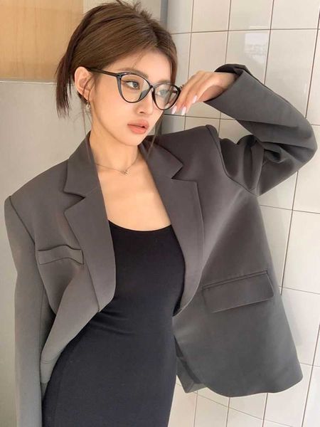 Fashion men' wear 2023 Autumn New Korean Version Suit Collar Design Sense High Grade Grey Casual Small Coat Women' Trend, Dark gray
Fashion men' wear 2023 Autumn New Korean Version Suit Collar Design Sense High Grade Grey Casual Small Coat Women' Trend, Dark gray