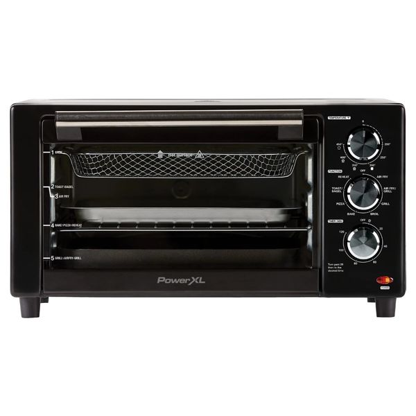 Image of PowerXL Air Fryer Grill Plus, Toaster Oven, Black, 1500 Watts