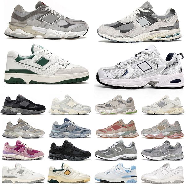 

9060 2002r Designer Running Shoes Men Women 9060s Sea Salt White Quartz Grey Rain Cloud Grey 550 White Green 530 Silver Navy Mens Trainers Sneakers, 60