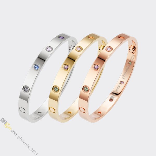 

Lovely Bracelet Jewelry Designer for Women Colored Diamonds Bracelet Titanium Steel Bangle Gold-Plated Never Fading Non-Allergic,Gold/Silver/Rose, Store/21621802