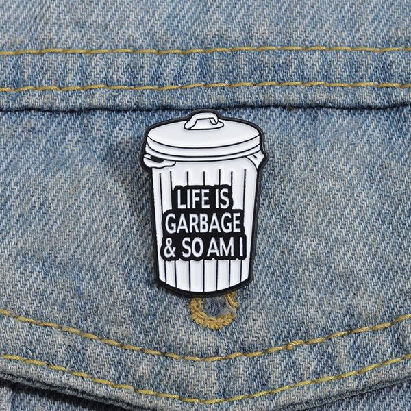 European Trash Can Enamel Pins English Phrases Letter Brooch For Hats Cowboy Jeans Clothes Lapel Pin Alloy Button Badge Jewelry Accessories
European Trash Can Enamel Pins English Phrases Letter Brooch For Hats Cowboy Jeans Clothes Lapel Pin Alloy Button Badge Jewelry Accessories