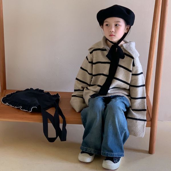 Clothing Sets Autumn Winter Kids Girls Clothes Set Knitted Striped Turn Down Collar Warm Sweater Cotton Denim Jeans Childen Outfit 230923, Orange
Clothing Sets Autumn Winter Kids Girls Clothes Set Knitted Striped Turn Down Collar Warm Sweater Cotton Denim Jeans Childen Outfit 230923, Orange
