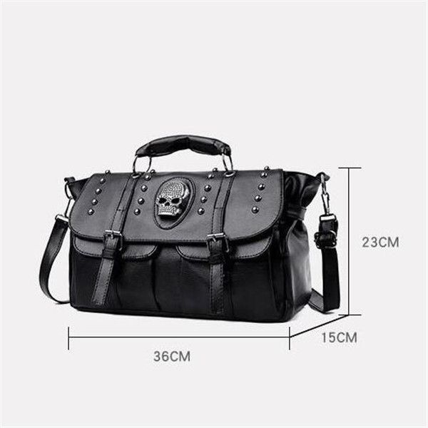 Factory outlet shoulder bag street personality Skull punk handbags trend flip multi-layer leather men handbag daily Joker outdoor leisure rivet backpack 5450#, Black
Factory outlet shoulder bag street personality Skull punk handbags trend flip multi-layer leather men handbag daily Joker outdoor leisure rivet backpack 5450#, Black