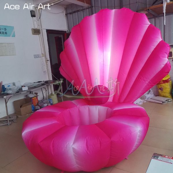 Image of 1.5m Diameter Inflatable Clamshell Giant LED Seashell with Lights for Wedding Decoration or Advertising