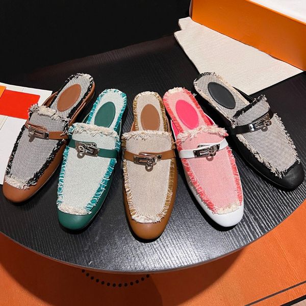 Designer womens Genuine leather loafers slipper Fur Muller slippers Denim Fabric with buckle Fashion women mens Princetown dress Ladies Casual Mules Flats New 34-42, 5_color 
Designer womens Genuine leather loafers slipper Fur Muller slippers Denim Fabric with buckle Fashion women mens Princetown dress Ladies Casual Mules Flats New 34-42, 5_color