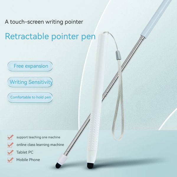 Image of Retractable teacher whip Teaching Whip Metal retractable whip expansion Handheld demonstrator Whiteboard Whip Electronic Whiteboard marker Screen writing pen