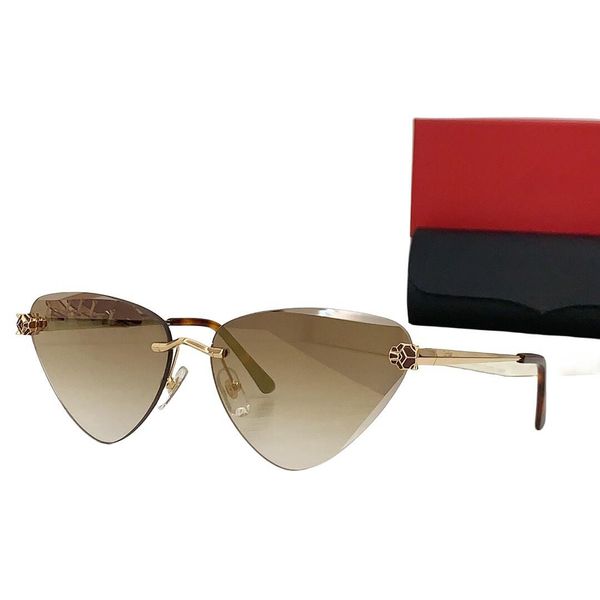 luury fashion Rimless Geometric Cat Eye Frame Fashionable Gradient Tone Lenses CT0399S UVA and UVB Versatile and Elegant Stylish metal temples With original
luury fashion Rimless Geometric Cat Eye Frame Fashionable Gradient Tone Lenses CT0399S UVA and UVB Versatile and Elegant Stylish metal temples With original