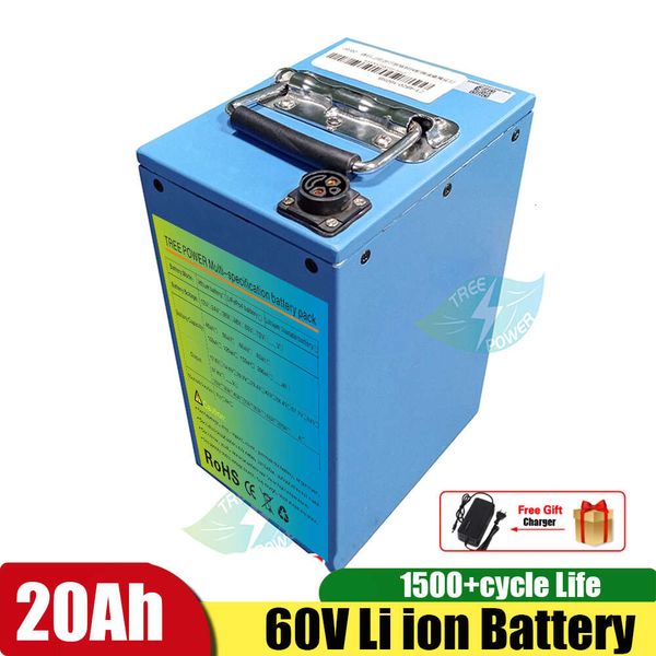 Image of 60V 20Ah Lithium NMC Li Ion Battery With BMS 1500W for Electric Motor Ebike Scooter+3A 67.2V Charger
