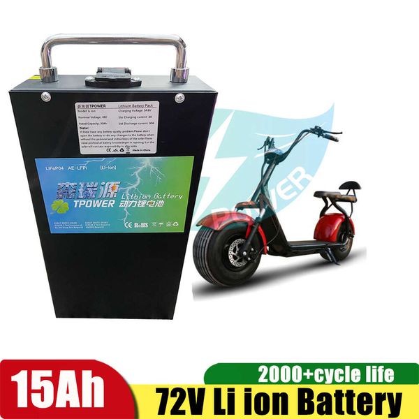 Image of 72V 15Ah Lithium Ion Battery with BMS for Citycoco X7 X8 X9 Harley Scooter Bicycle+3A Charger