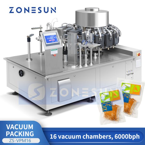 Image of ZONESUN Automatic Rotary Vacuum Packaging Machine Vacuum Seal Bags Foodsaver Meat Snacks Beef Jerky Packing Equipment ZS-VPM16