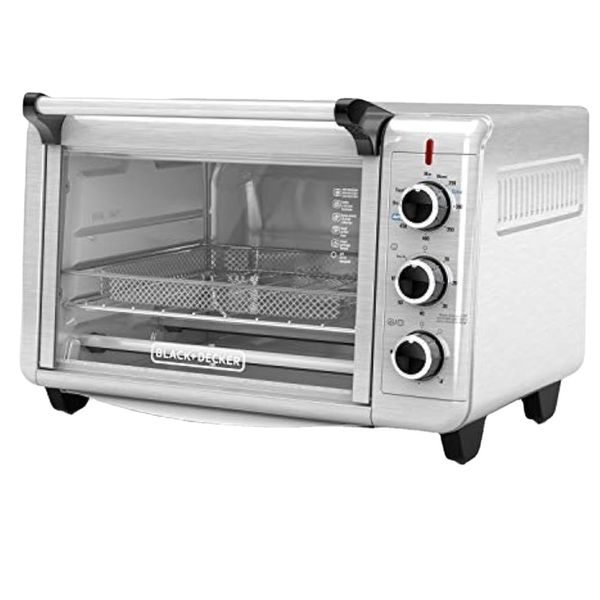 Image of BLACK+DECKER Crisp &#039;N Bake Air Fry Toaster Oven, Stainless Steel, 6 Slice, Pizza Oven, Electric Oven, Kitchen Appliance