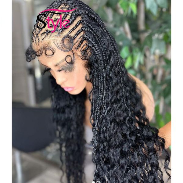 Brazilian 180Density Curly Lace Front Wig 360 Lace Box Braid Wig African Synthetic Braided Wigs for Women with Baby Hair ed s, Ombre color
Brazilian 180Density Curly Lace Front Wig 360 Lace Box Braid Wig African Synthetic Braided Wigs for Women with Baby Hair ed s, Ombre color