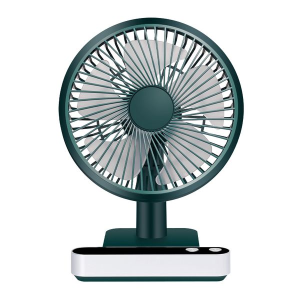Image of USB Rechargeable Oscillating Desk Fan 4 Speed Settings 5000mAh Mini Table Cooling Fan Adjustable Head Home Office Personal Fan