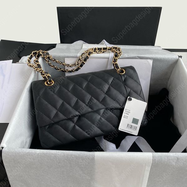 

Flag bag classic caviar lambskin borsa leather purse shoulder chains bags real leather women handbag serial code 25.5cm 30cm 9A Original quality, White