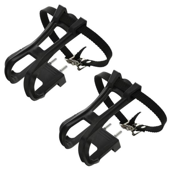 Image of Bike Pedals 1 Set Spinning Pedal Anti-slip Bicycle Belt Fixed Gear Cycling Toe Clip Strap Accessories214k