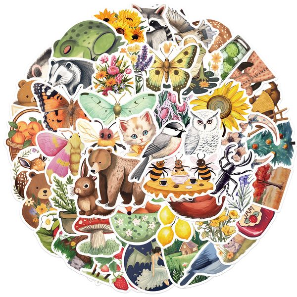 Image of 50Pcs Zoo Animals Stickers Skate Accessories Waterproof Vinyl Sticker For Skateboard Laptop Luggage Motorcycle Phone Water Bottle Notebook Car Decal