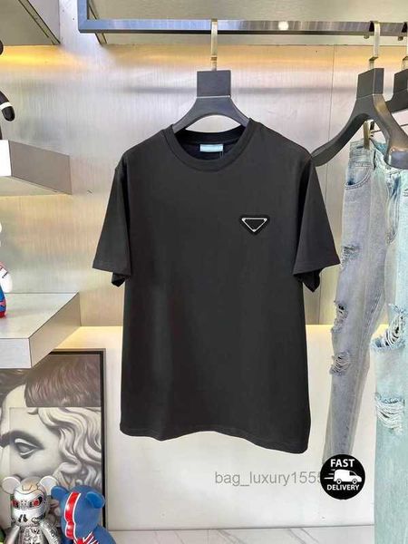 Mens T Shirt Designer Men Tshirt Man Black Tee Womens Clothes Size Xxl Xxxl 100% Cotton Short Sleeve Chest Triangle Inlay Tees Fashion Oversizwd Tshirts DIM3