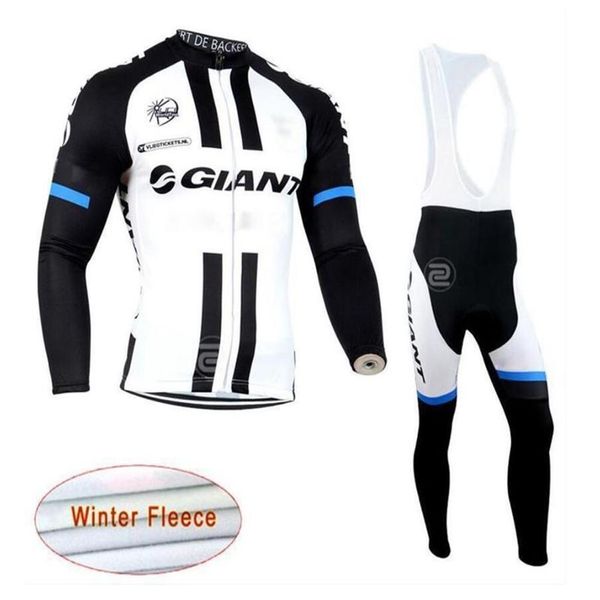 Image of 2019 NEW GIANT team Cycling Winter Thermal Fleece jersey bib pants sets men Long Sleeves bike maillot roupa ciclismo lzfboss4316n