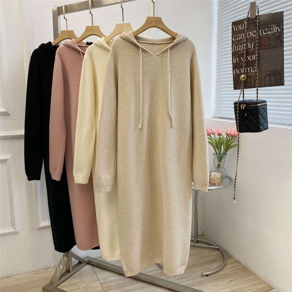 Khaki Hooded Dress Women's Autumn Winter 2023 New Casual Korean Style Slim Fit Long Knitted Dresses Ladies Chic Elegant Dress, Black
Khaki Hooded Dress Women's Autumn Winter 2023 New Casual Korean Style Slim Fit Long Knitted Dresses Ladies Chic Elegant Dress, Black