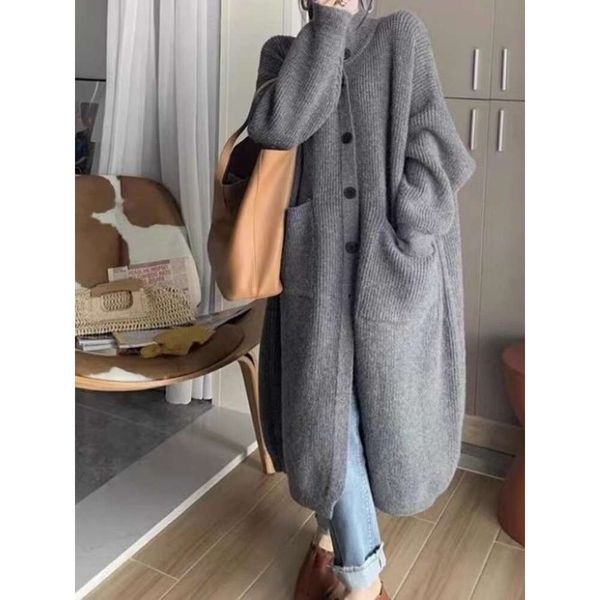 Korean Lazy Style Knit Cardigan Women's Single Breasted Solid Long Sleeved Cardigan Length Jacket Women's Autumn Winter New, Black
Korean Lazy Style Knit Cardigan Women's Single Breasted Solid Long Sleeved Cardigan Length Jacket Women's Autumn Winter New, Black