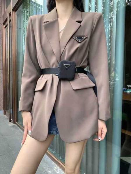 

womens jackets Womens Ladies Elegant Mystic Black Blazer girdle classic badge top and skirt set long jacket lapel tunic coat socialite L5O3