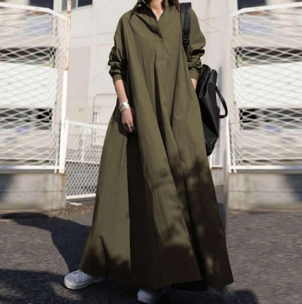 Lapel Neck Long Sleeve Dress A-line Loose Oversize Women Elegant Vestido Autumn Female Fashion Causal Shirt Long Dresses -5XL, Black
Lapel Neck Long Sleeve Dress A-line Loose Oversize Women Elegant Vestido Autumn Female Fashion Causal Shirt Long Dresses -5XL, Black