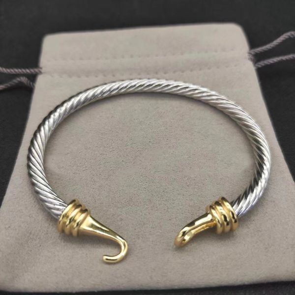 

5MM DY bracelet cable bracelets luxury designer jewelry women men silver gold Pearl head X shaped cuff Bracelet david Y jewelrys christmas gift charm jewelry