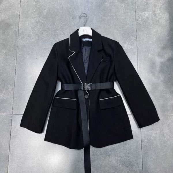 

Suits Women's Blazers Autumn Coat Designer Button Jackets Fashion Matching Inverted Triangs Letter Long Nylon Jacket Size S-L Tops Blazer 706S