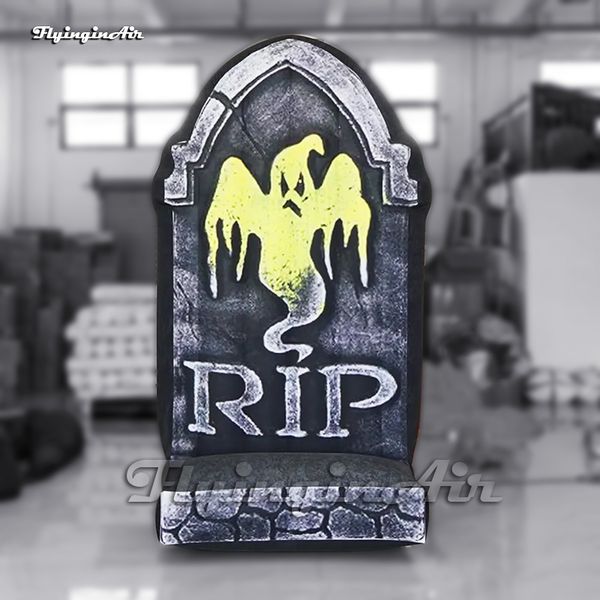 Image of Scary Large Halloween Inflatable Tombstone Model Ghost R.I.P. Gravestone Air Blow Up Headstone Replica For Yard Decoration