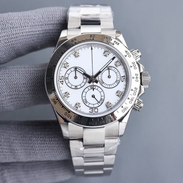 

Luxury men's watch ST9 stainless steel strap 40mm automatic mechanical movement designer watch sapphire glass ceramic inlaid white dial Dhgate 007 watch men's watch