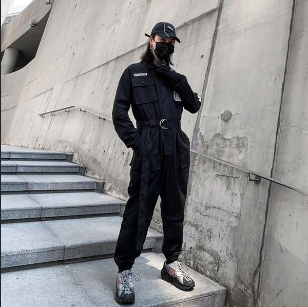 men pants spring/summer jumpsuit men's and japanese youth little feet casual overalls cargo pants, Black
men pants spring/summer jumpsuit men's and japanese youth little feet casual overalls cargo pants, Black