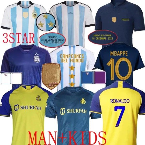 argentina 3 star soccer jerseys french fra nce mbappe champions final al nassr fc ronaldo 7 cr7 special player alvarez maillot de foot maill, Black;yellow
argentina 3 star soccer jerseys french fra nce mbappe champions final al nassr fc ronaldo 7 cr7 special player alvarez maillot de foot maill, Black;yellow