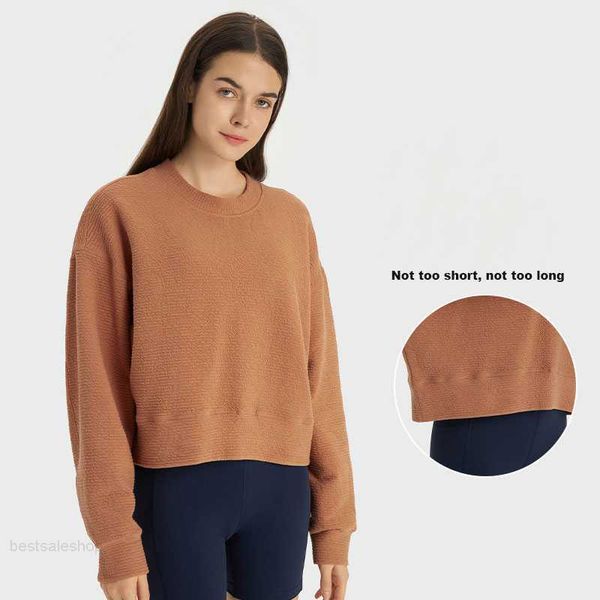 l-122 relaxed fit women hoodies cotton yoga clothes perfectly oversized cropped sweatshirts super-soft fabric sports coat long sleeve top