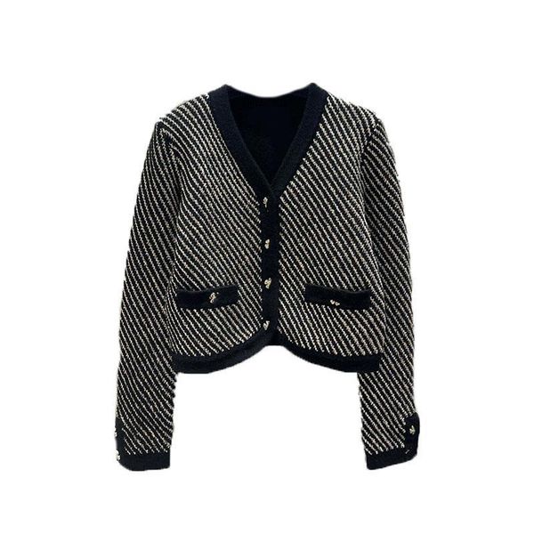 1220 l 2023 autumn sweaters women's cardigan black sweater v neck long sleeve brand same style women's wanteng, White;black
1220 l 2023 autumn sweaters women's cardigan black sweater v neck long sleeve brand same style women's wanteng, White;black