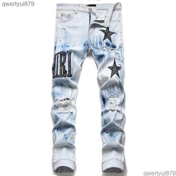 qwertyui87 men's jeans european jean hombre letter star men embroidery patchwork ripped for trend brand motorcycle pant mens skinny 010, Blue
qwertyui87 men's jeans european jean hombre letter star men embroidery patchwork ripped for trend brand motorcycle pant mens skinny 010, Blue