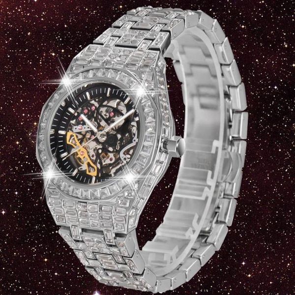 skeleton mechanical watch men tourbillon automatic mens watches hip hop iced out diamond wristwatcch around cz reloj hombre wristw2579, Slivery;brown
skeleton mechanical watch men tourbillon automatic mens watches hip hop iced out diamond wristwatcch around cz reloj hombre wristw2579, Slivery;brown