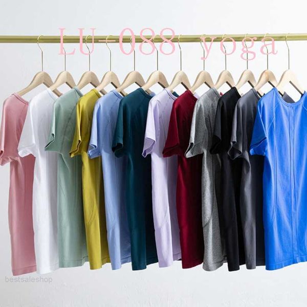 lu-088 short sleeve yoga shirt o neck sports t-shirt women fitness knitted high elastic breathable athletic workout tee sportwear 2022 top, White;red
lu-088 short sleeve yoga shirt o neck sports t-shirt women fitness knitted high elastic breathable athletic workout tee sportwear 2022 top, White;red