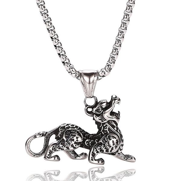 stainless steel kylin chinese dragon pendant necklace men punk personality animal sweater chain necklace 60cm, Silver
stainless steel kylin chinese dragon pendant necklace men punk personality animal sweater chain necklace 60cm, Silver