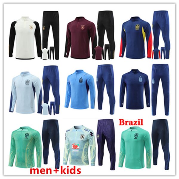 22/23 men kids brazil football tracksuit world 2022 cup half pull various national teams germany soccer tracksuit kits jogging chandal surve, Black
22/23 men kids brazil football tracksuit world 2022 cup half pull various national teams germany soccer tracksuit kits jogging chandal surve, Black