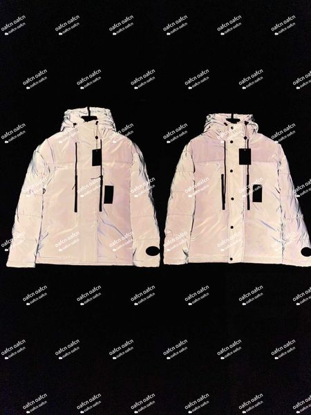 designer men's down jacket hooded zipper 3m reflective laser warm winter windproof waterproof woven fabric coat, Black
designer men's down jacket hooded zipper 3m reflective laser warm winter windproof waterproof woven fabric coat, Black