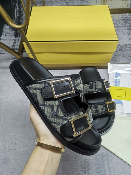 women fashion ff baguette men women decorative buckle double strap slippers calfskin lamb sandals with box 35-45, Black
women fashion ff baguette men women decorative buckle double strap slippers calfskin lamb sandals with box 35-45, Black