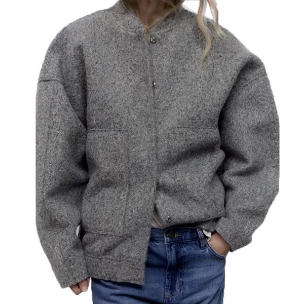 women s jackets za coat bombers grey outwear with button solid long sleeve casual loose winter warm woman traf 221231, Black;brown
women s jackets za coat bombers grey outwear with button solid long sleeve casual loose winter warm woman traf 221231, Black;brown